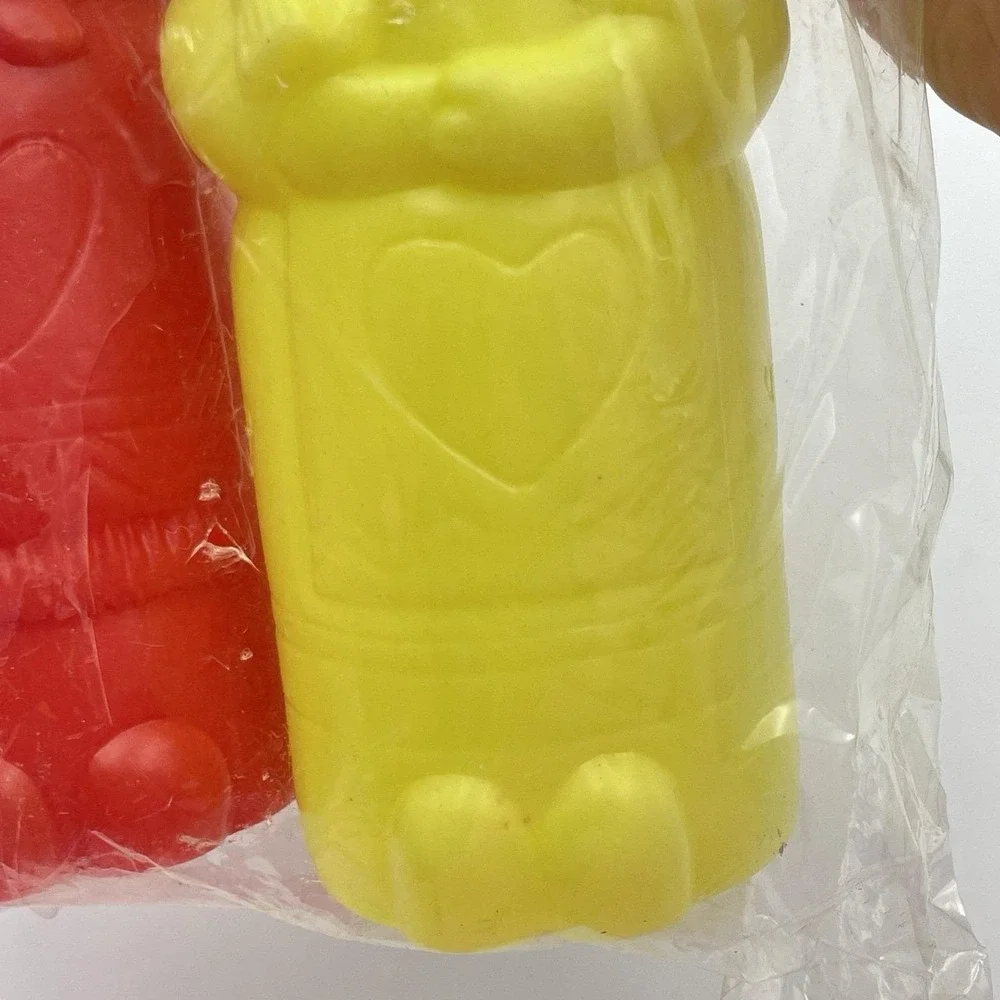 Vintage 1990s Hartin Squeezable Ketchup Mustard Set‎ Novelty Figure Bottles NIP